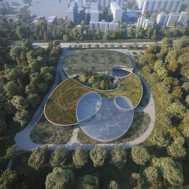 Vstupní budova botanické zahrady v Praze