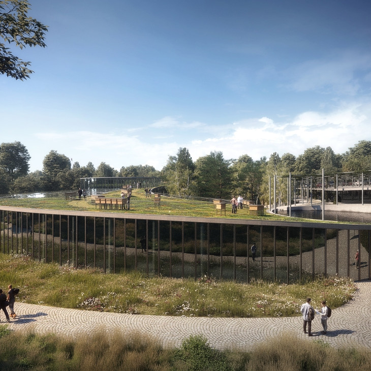 Vstupní budova botanické zahrady v Praze