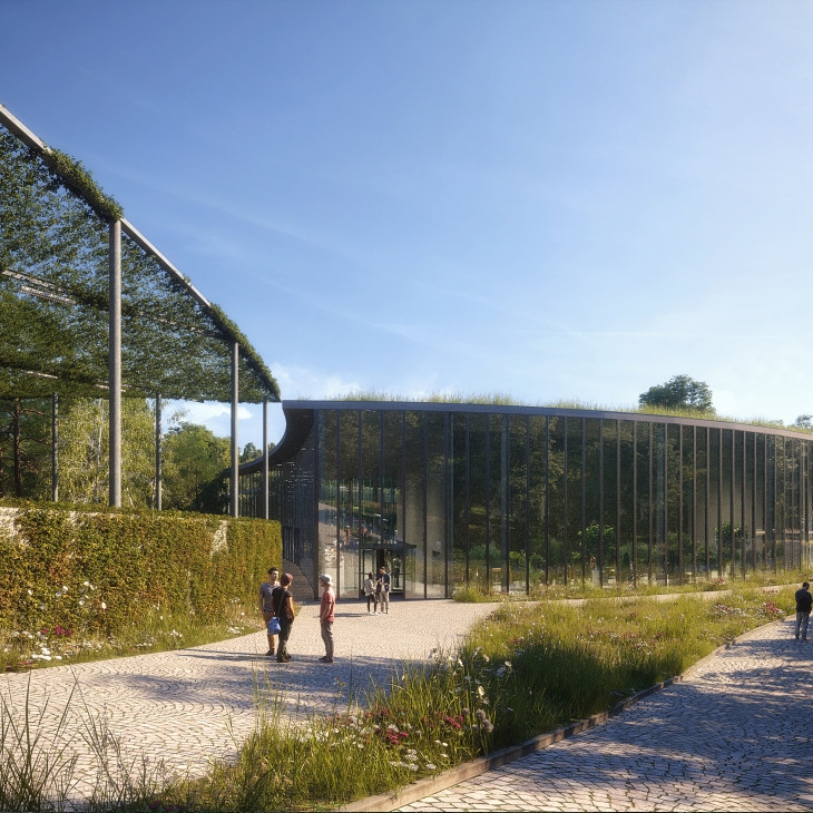 Vstupní budova botanické zahrady v Praze